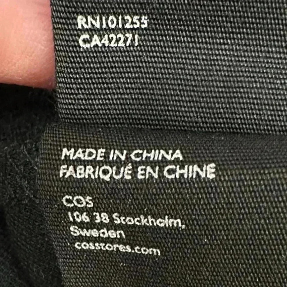 COS Wool Cotton Blend A-Line Long Sleeve Shift Jersey Dress Wool Panel Green M - Picture 16 of 16